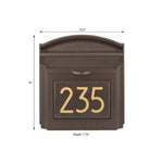 Whitehall Modern Locking Wall Mailbox with Personalized Address Plaque – Extra Large Capacity