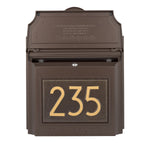 Whitehall Modern Locking Wall Mailbox with Personalized Address Plaque – Extra Large Capacity
