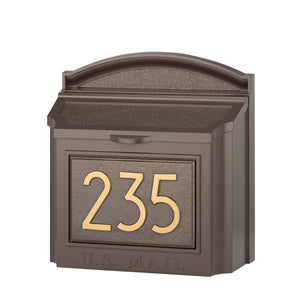 Whitehall Modern Locking Wall Mailbox with Personalized Address Plaque – Extra Large Capacity