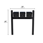 Whitehall Triple Mount MailVault Mailbox Rack with Pyramid Caps (3 Mailboxes, Tri-Mount Rack with MailVault Hardware)