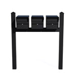 Whitehall Triple Mount MailVault Mailbox Rack with Pyramid Caps (3 Mailboxes, Tri-Mount Rack with MailVault Hardware)