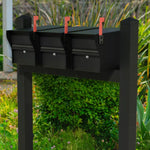 Whitehall Triple Mount MailVault Mailbox Rack with Pyramid Caps (3 Mailboxes, Tri-Mount Rack with MailVault Hardware)