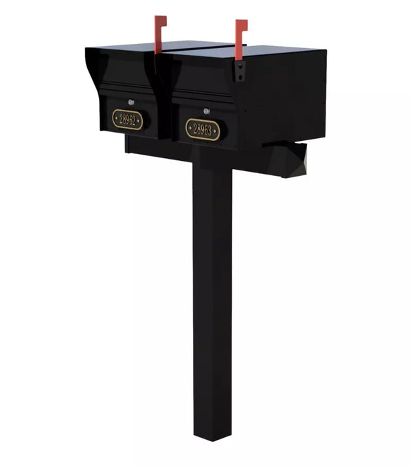 Whitehall Duo Mount MailVault Mailbox (2 Mailboxes, Alt Duo Mount Post with MailVault Hardware)