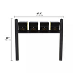 Whitehall Quad Mount MailVault Mailbox Rack with Pyramid Caps (4 Mailboxes, Quad Mount Rack with MailVault Hardware)