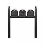 Balmoral Triple Mount Mailbox Set with Personalized Door Medallions & Ball Finials – Available in Black, Bronze, and White