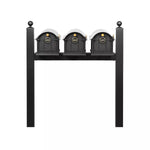 Balmoral Triple Mount Mailbox Set with Personalized Door Medallions & Ball Finials – Available in Black, Bronze, and White