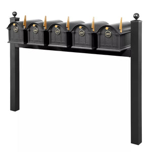 Balmoral Quint Mount Mailbox Set with Personalized Door Medallions & Ball Finials – Available in Black, Bronze, and White