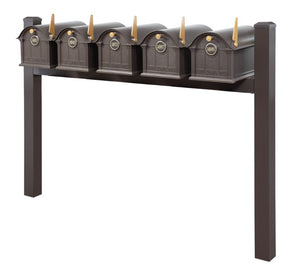 Balmoral Quint Mount Mailbox Set with Personalized Door Medallions & Cap Finials – Available in Black, Bronze, and White