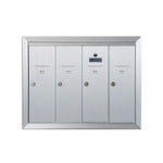4 Compartment Surface Mount Vertical Mailboxes - Anodized Aluminum
