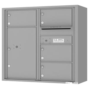 4C08D-04-SM-4C Horizontal Mailbox-Silver Speck