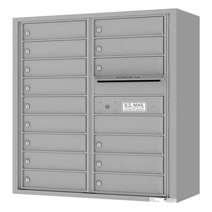 4C09D-15-SM-4C Horizontal Mailbox-Silver Speck