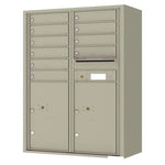 Surface Mount 4C Horizontal Mailbox - 10 Doors 2 Parcel Lockers - Front Loading - 4C12D-10-SM