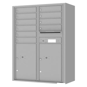 4C12D-10-SM-4C Horizontal Mailbox-Silver Speck