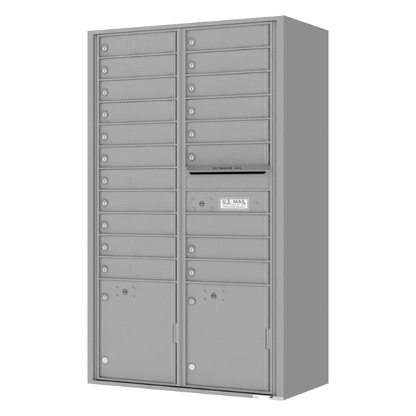 45 Mailboxes Surface Mount 4C Horizontal Mailbox - 19 Doors 2 Parcel Lockers - Fron