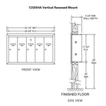 5 Compartment Fully Recessed Vertical Replacement Mailboxes- Anodized Aluminum