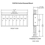7 Compartment Fully Recessed Vertical Replacement Mailboxes- Anodized Aluminum