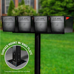 Ultimate High Security Locking Quadruple Mailbox & Post Package