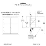 1400 Series Front-Loading Horizontal Mailboxes - 4 Parcel Lockers