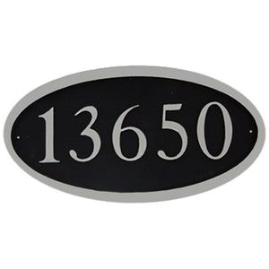 Oval Cast Aluminum Address Plaque with Flat Letters (19" x 10")