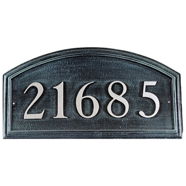 Arch Cast Aluminum Address Plaque with Raised Letters (19