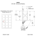 1400 Series Front-Loading Horizontal Mailboxes - 14 Tenant Doors And 1 USPS Master Door