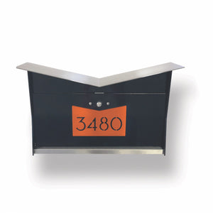 Butterfly Box in Jet Black - Wall Mount Mailbox