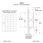 1400 Series Front-Loading Horizontal Mailboxes - 34 Tenant Doors And 1 USPS Master Door
