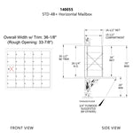 1400 Series Front Loading Horizontal Mailboxes - 24 Tenant Doors And 1 USPS Master Door