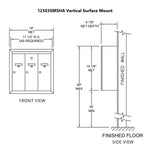 3 Compartment Surface Mount Vertical Mailboxes - Anodized Aluminum