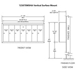 7 Compartment Surface Mount Vertical Mailboxes - Anodized Aluminum