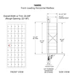 9 Doors High x 5 Doors (44 Tenants) 1600 Front-Load Private Distribution Mailbox