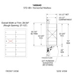 1400 Series Front-Loading Horizontal Mailboxes - 11 Double Wide Tenant Doors
