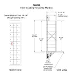 9 Doors High x 3 Doors (26 Tenants) 1600 Front-Load Private Distribution Mailbox