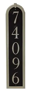 Vertical Cast Aluminum Address Plaque with Flat Letters (6 1/2" x 28 1/4")