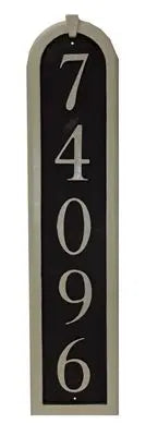 Vertical Cast Aluminum Address Plaque with Flat Letters (6 1/2