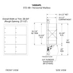 1400 Series Front-Loading Horizontal Mailboxes - 6 Parcel lockers