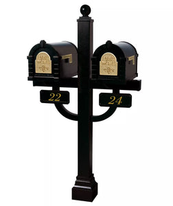 Fleur de lis Keystone Series Mailbox and Deluxe Double Mount Post Packages