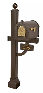 Fleur de Lis Keystone Series Deluxe Mailbox and Post Package - Fully Configurable