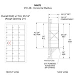 1400 Series Horizontal Front Loading Mailboxes - 20 Tenant Doors And 1 USPS Master Door