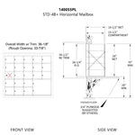 1400 Series Front-Loading Horizontal Mailboxes - 20 Doors and 1 Parcel Locker