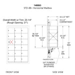 1400 Series Front-Loading Horizontal Mailboxes - 17 Tenant Doors And 1 USPS Master Door
