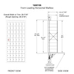 10 Doors High x 6 Doors (59 Tenants) 1600 Series Front-Load Private Distribution Cluster Mailbox