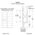 1400 Series Front-Loading Horizontal Mailboxes - 13 Double Wide Tenant Doors