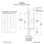 1400 Series Front-Loading Horizontal Mailboxes - 30 Doors and 1 Parcel Locker