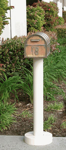 Streetscape Standard Mailbox Post & Westchester Brass Mailbox (flag included)