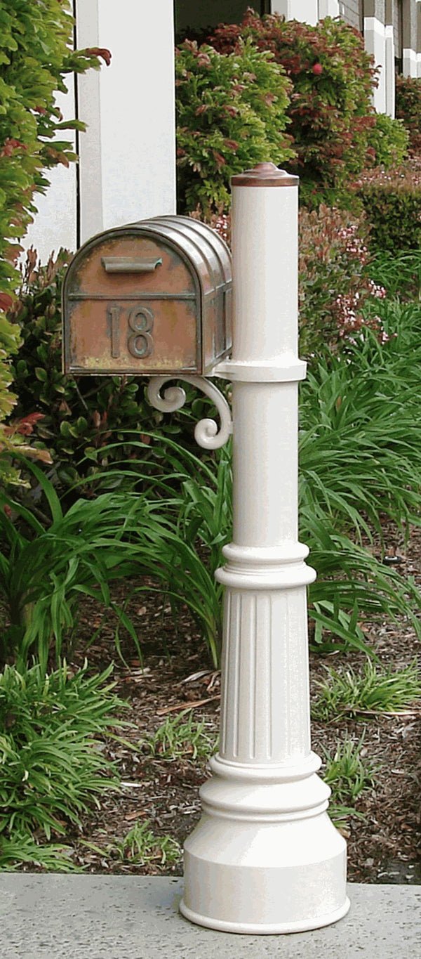 Streetscape Westchester Brass Mailbox & Capistrano Mailbox Post (flag included)
