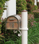 Streetscape Westchester Brass Mailbox & Capistrano Mailbox Post (flag included)