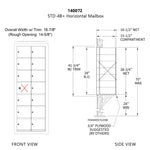 1400 Series Front-Loading Horizontal Mailboxes - 14 Tenant Doors