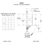 1400 Series Front-Loading Horizontal Mailboxes - 9 Double Wide Tenant Doors and 1 Master Door