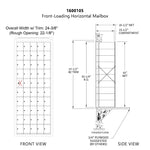 10 Doors High x 5 Doors (49 Tenants) 1600 Series Front-Load Private Distribution Cluster Mailbox